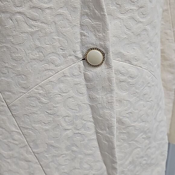 Vintage Jacquard Cream Single Button Blazer Size 10‎ - Picture 7 of 8